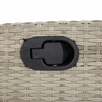 Tuinbankje verstelbaar met kussens poly rattan lichtgrijs