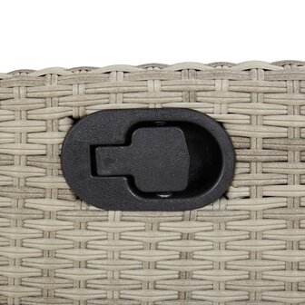 Tuinbankje verstelbaar met kussens poly rattan lichtgrijs