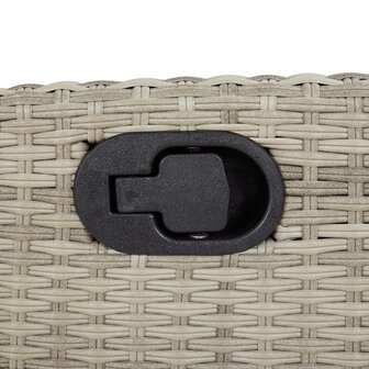 Tuinbankje verstelbaar met kussens poly rattan lichtgrijs