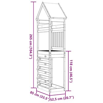 Speeltoren Bruin 52,5 x 85 x 265 cm Massief grenenhout