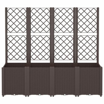 Plantenbak met latwerk 160x40x140 cm polypropeen bruin