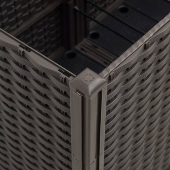 Plantenbak met latwerk 160x40x140 cm polypropeen bruin