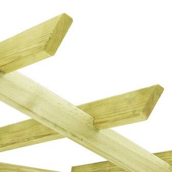 Hoekpergola met zitting 130x130x197 cm ge&iuml;mpregneerd grenenhout