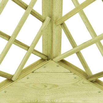 Hoekpergola met zitting 130x130x197 cm ge&iuml;mpregneerd grenenhout