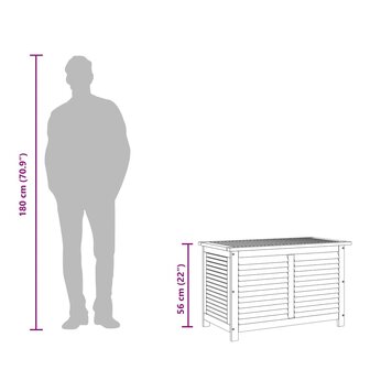 Tuinbox met jaloezie&euml;n 90x50x56 cm massief acaciahout