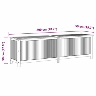 Tuinbox 200x50x58 cm massief acaciahout