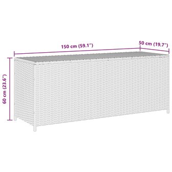 Tuinbox 150x50x60 cm poly rattan zwart