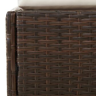 Ligbed met inklapbaar dak 200x114x128 cm poly rattan bruin