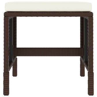 6-delige Tuinset met kussens poly rattan bruin