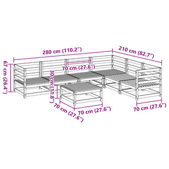 7-delige Loungeset massief douglas vurenhout