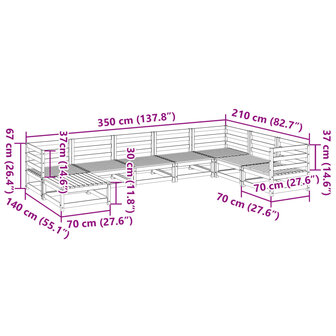 8-delige Loungeset massief douglas vurenhout