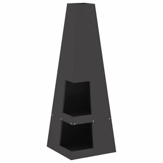 Vuurkorf Zwart 35 x 35 x 100 cm Staal