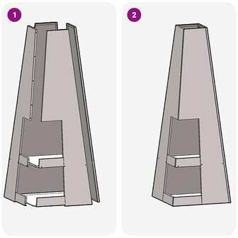 Vuurkorf Zwart 35 x 35 x 100 cm Staal