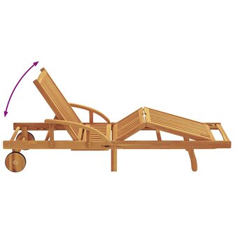 Ligstoel 2 pcs Rood 200 x 67 x 84cm Massief acaciahout