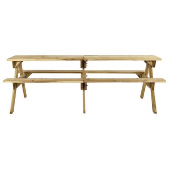 Picknicktafel met banken 220x122x72 cm ge&iuml;mpregneerd grenenhout