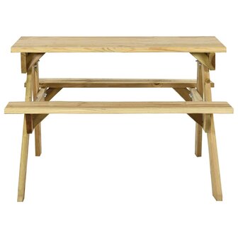 Picknicktafel met banken 110x123x73 cm ge&iuml;mpregneerd grenenhout