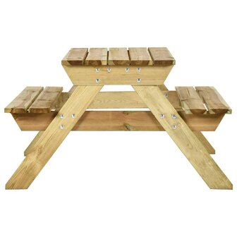 Picknicktafel met banken 110x123x73 cm ge&iuml;mpregneerd grenenhout
