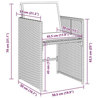 Tuin eettafelset 5 pcs Grijs poly rattan
