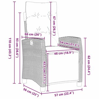 Tuin eettafelset met kussen 3 pcs Zwart poly rattan