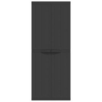 Tuinkast 65x37x165 cm polypropeen zwart