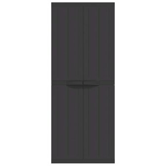 Tuinkast 65x37x165 cm polypropeen zwart