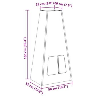 Vuurkorf Bruin 50 x 35 x 100 cm Cortenstaal