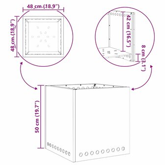 Rookloze Vuurschaal Bruin 48 x 48 x 50 cm Cortenstaal