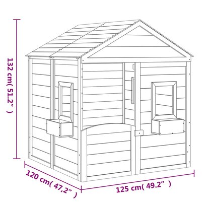 Speelhuis grijs 125x120x132cm