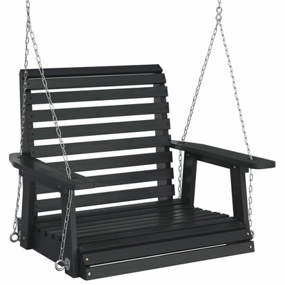 Schommelstoel met ketting zwart