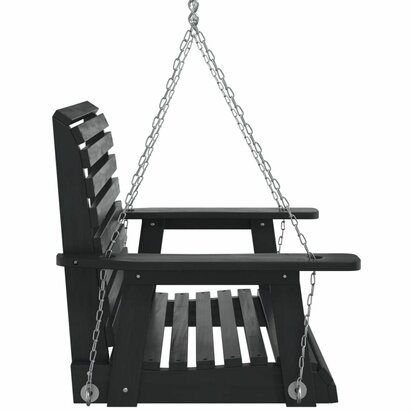 Schommelstoel met ketting zwart