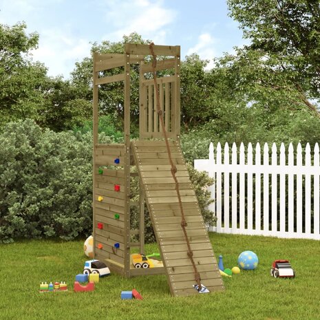 Speeltoren met klim-en rotswand 53x174x207cm