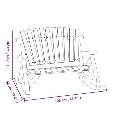 Schommelbank 2-zits 123x96x102cm
