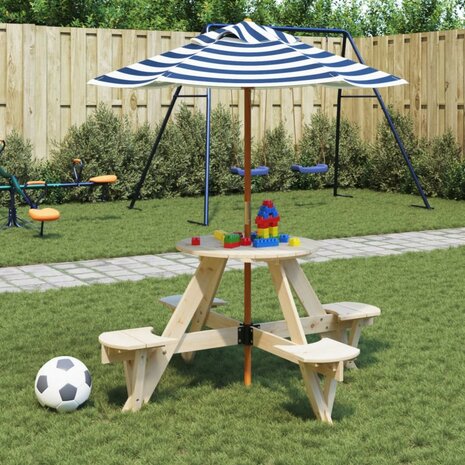 Picknicktafel rond met parasol