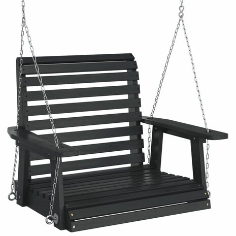 Schommelstoel met ketting zwart