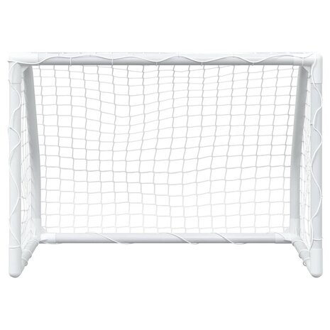 Kindervoetbaldoelen 2 st met bal 64x35x48 cm metaal wit