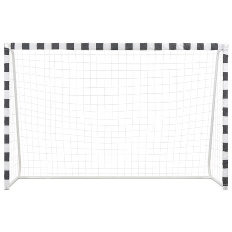 Voetbaldoel 300x200x90 cm metaal zwart en wit