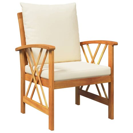 Tuin Sofa Set met kussen 3 pcs Bruin Massief acaciahout