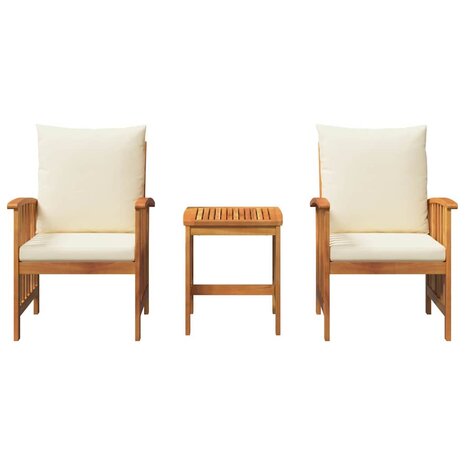 Tuin Sofa Set met kussen 3 pcs Bruin Massief acaciahout