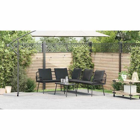 Tuin Sofa Set 2 pcs Zwart poly rattan