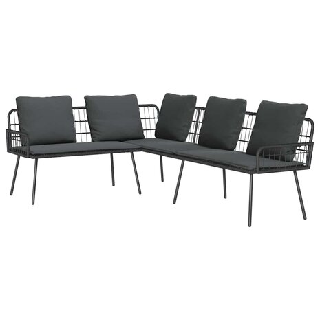 Tuin Sofa Set 2 pcs Zwart poly rattan