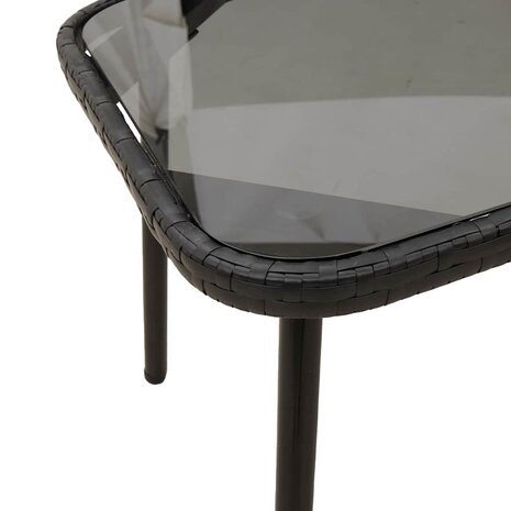 Tuin Eetset 2 pcs Zwart poly rattan