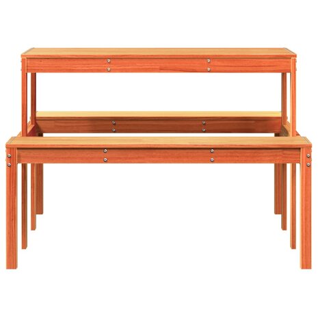 Picknicktafel 110x134x75 cm massief grenenhout wasbruin