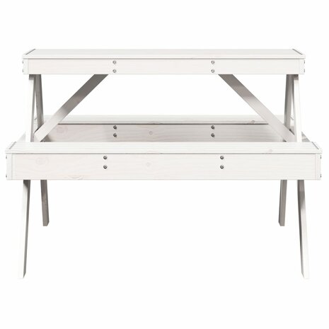 Picknicktafel 105x134x75 cm massief grenenhout wit