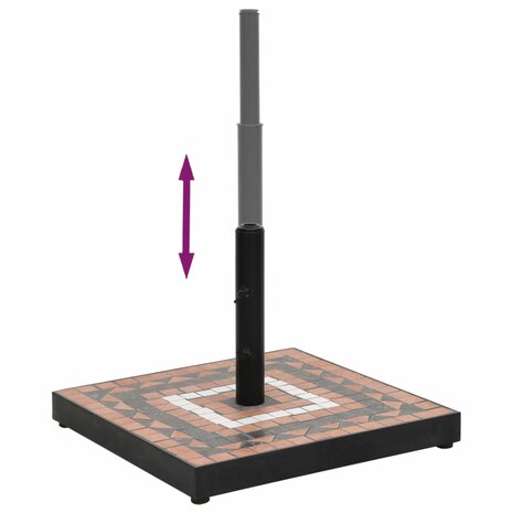 Parasolvoet vierkant 12 kg terracottakleurig wit