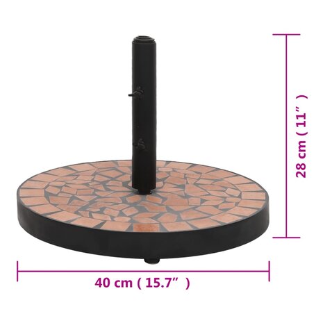Parasolvoet rond 12 kg terracottakleurig