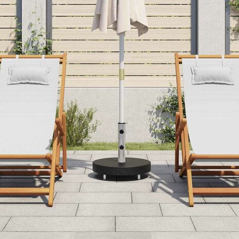 Parasolvoet rond 30 kg graniet zwart