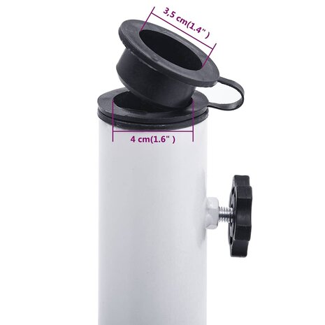 Parasolvoet 12 kg 48 cm gietijzer wit