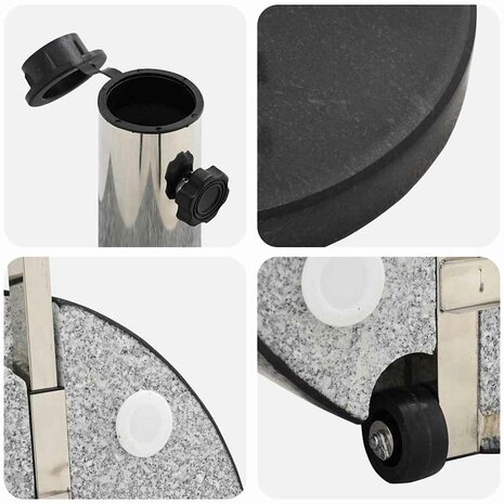 Parasolvoet Zwart 45 x 45 x 37.5 cm Graniet