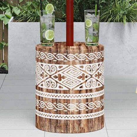 Parasolvoet Anders wit gewassen Ø34 x 40 cm Massief hout