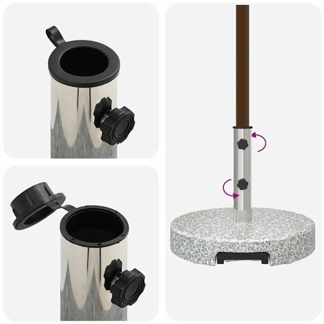 Parasolvoet Grijs 45 x 45 x 37.5 cm Graniet